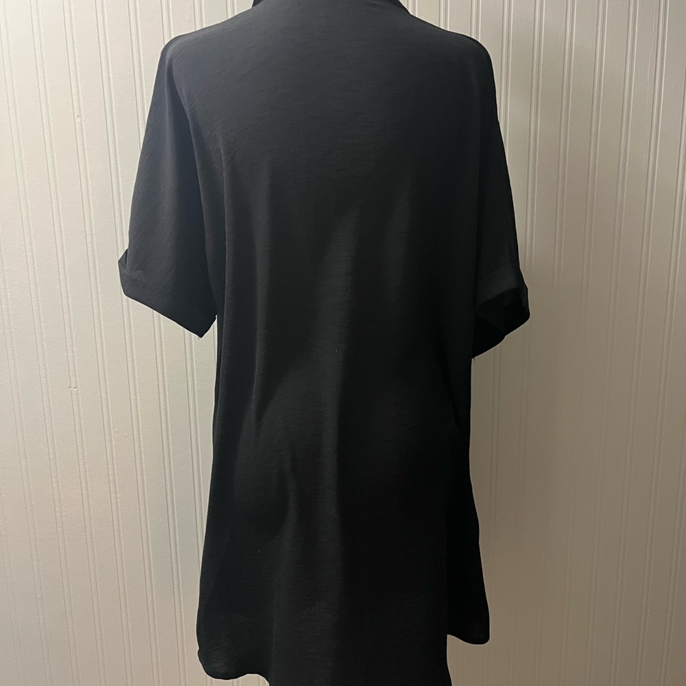 Chic Black Button-Up Swim Coverup - Picture 4 of 7